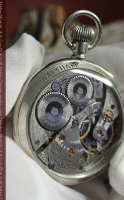 WALTHAM銘入り ウォルサムの店頭販促用スケルトン懐中時計【1900年頃】-P2392-11