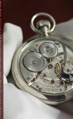 WALTHAM銘入り ウォルサムの店頭販促用スケルトン懐中時計【1900年頃】-P2392-12