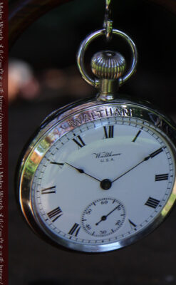 WALTHAM銘入り ウォルサムの店頭販促用スケルトン懐中時計【1900年頃】-P2392-14