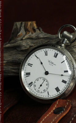 WALTHAM銘入り ウォルサムの店頭販促用スケルトン懐中時計【1900年頃】-P2392-4