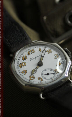 ロンジン 100年の風格漂う希少八角形の銀無垢アンティーク腕時計 【1916年頃】-W1661-11