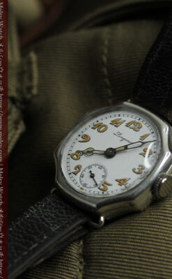 ロンジン 100年の風格漂う希少八角形の銀無垢アンティーク腕時計 【1916年頃】-W1661-12