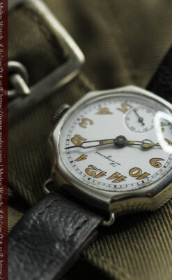 ロンジン 100年の風格漂う希少八角形の銀無垢アンティーク腕時計 【1916年頃】-W1661-14