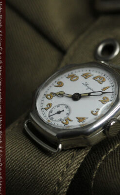 ロンジン 100年の風格漂う希少八角形の銀無垢アンティーク腕時計 【1916年頃】-W1661-19