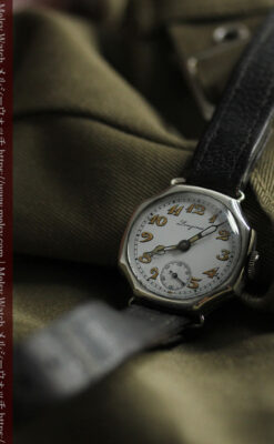 ロンジン 100年の風格漂う希少八角形の銀無垢アンティーク腕時計 【1916年頃】-W1661-2