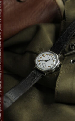 ロンジン 100年の風格漂う希少八角形の銀無垢アンティーク腕時計 【1916年頃】-W1661-3