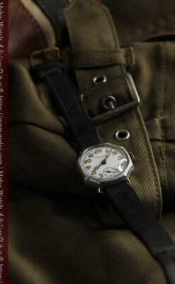 ロンジン 100年の風格漂う希少八角形の銀無垢アンティーク腕時計 【1916年頃】-W1661-6