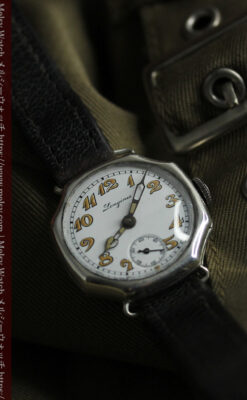 ロンジン 100年の風格漂う希少八角形の銀無垢アンティーク腕時計 【1916年頃】-W1661-8