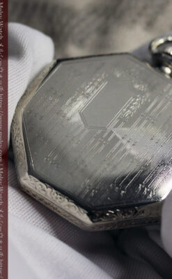 エルジンの個性的な八角形アンティーク懐中時計【1925年頃】-P2393-14