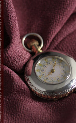 イニシャル『N』 出会いを待つウォルサムの銀無垢懐中時計 【1900年頃】-P2394-12