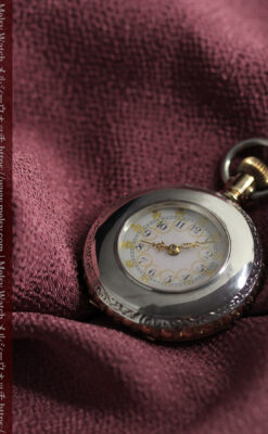 イニシャル『N』 出会いを待つウォルサムの銀無垢懐中時計 【1900年頃】-P2394-14