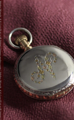 イニシャル『N』 出会いを待つウォルサムの銀無垢懐中時計 【1900年頃】-P2394-3