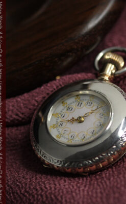 イニシャル『N』 出会いを待つウォルサムの銀無垢懐中時計 【1900年頃】-P2394-4