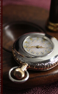 イニシャル『N』 出会いを待つウォルサムの銀無垢懐中時計 【1900年頃】-P2394-5