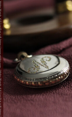 イニシャル『N』 出会いを待つウォルサムの銀無垢懐中時計 【1900年頃】-P2394-7