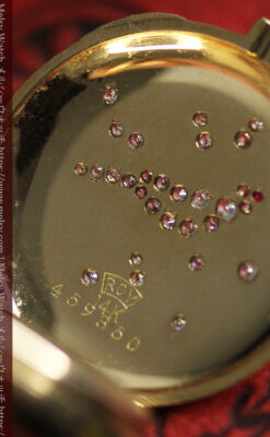 合計30石のダイヤとルビーが煌めく ウォルサムの金無垢アンティーク懐中時計 【1900年頃】-P2395-21