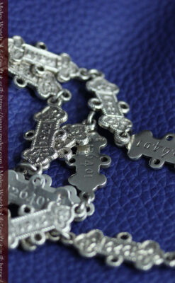 銀無垢アンティークチェーン 1910年から1931年のイヤープレート22枚-C0524-10