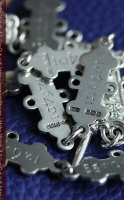 銀無垢アンティークチェーン 1910年から1931年のイヤープレート22枚-C0524-12