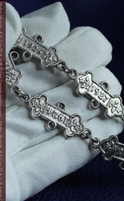 銀無垢アンティークチェーン 1910年から1931年のイヤープレート22枚-C0524-20