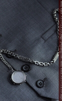 銀無垢アンティーク懐中時計チェーン 英国ビクトリア女王銀貨【1889年頃】-C0525-13