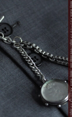 銀無垢アンティーク懐中時計チェーン 英国ビクトリア女王銀貨【1889年頃】-C0525-14