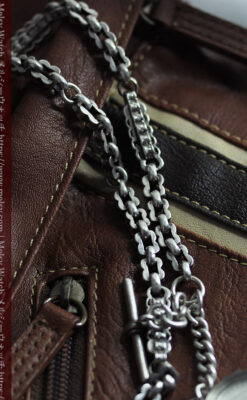 銀無垢アンティーク懐中時計チェーン 英国ビクトリア女王銀貨【1889年頃】-C0525-6