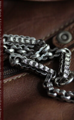 銀無垢アンティーク懐中時計チェーン 英国ビクトリア女王銀貨【1889年頃】-C0525-7