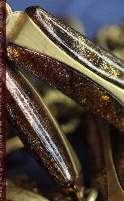 真鍮色で特殊なデザイン&特別な色味の懐中時計チェーン-C0528-10