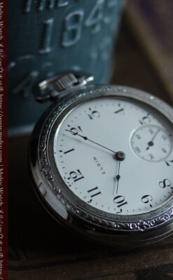 エルジンのケース装飾の綺麗なアンティーク懐中時計 【1900年頃】-P2396-12