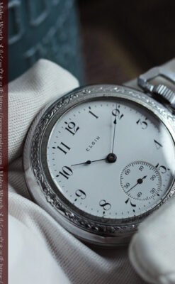 エルジンのケース装飾の綺麗なアンティーク懐中時計 【1900年頃】-P2396-17