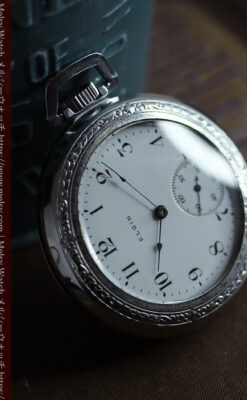 エルジンのケース装飾の綺麗なアンティーク懐中時計 【1900年頃】-P2396-5