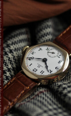 多面六角形の金無垢オメガ 見せたくなるアンティーク腕時計 【1928年頃】-W1662-9