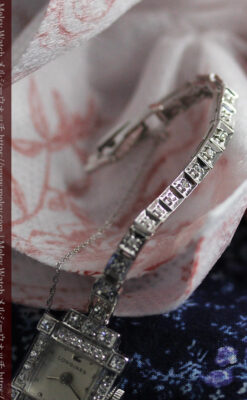 総金無垢ロンジンの女性用アンティーク腕時計 ダイヤモンド62石 【1950年頃】-W1664-11