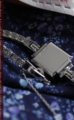 総金無垢ロンジンの女性用アンティーク腕時計 ダイヤモンド62石 【1950年頃】-W1664-12