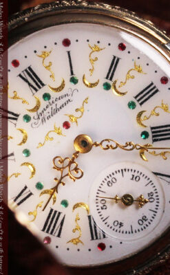 緻密で繊細な美を誇る 14金無垢ウォルサムのアンティーク懐中時計 【1900年頃】-P2400-15