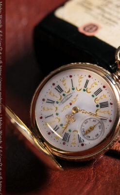 緻密で繊細な美を誇る 14金無垢ウォルサムのアンティーク懐中時計 【1900年頃】-P2400-17