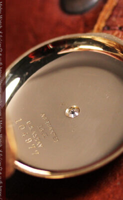 緻密で繊細な美を誇る 14金無垢ウォルサムのアンティーク懐中時計 【1900年頃】-P2400-22