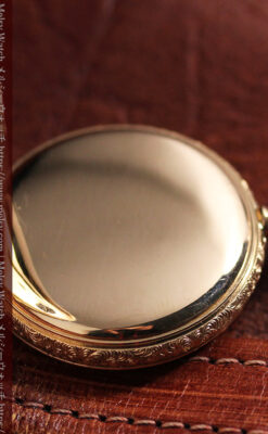 緻密で繊細な美を誇る 14金無垢ウォルサムのアンティーク懐中時計 【1900年頃】-P2400-23