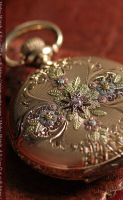 緻密で繊細な美を誇る 14金無垢ウォルサムのアンティーク懐中時計 【1900年頃】-P2400-3