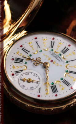 緻密で繊細な美を誇る 14金無垢ウォルサムのアンティーク懐中時計 【1900年頃】-P2400-5