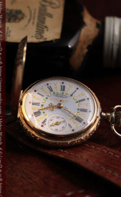 緻密で繊細な美を誇る 14金無垢ウォルサムのアンティーク懐中時計 【1900年頃】-P2400-7