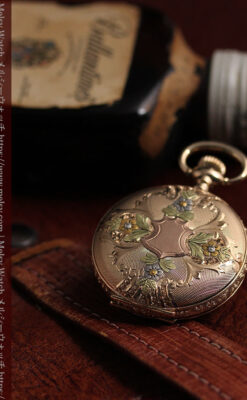 緻密で繊細な美を誇る 14金無垢ウォルサムのアンティーク懐中時計 【1900年頃】-P2400-8