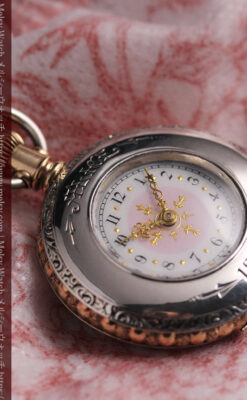 ALICE 1897 年と銘入りエルジンの銀無垢アンティーク懐中時計 【1897年頃】-P2401-7