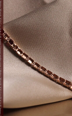 艶やかなローズ色 総金無垢グリュエンの女性用アンティーク腕時計 ダイヤ&ルビー 【1940年頃】-W1665-14