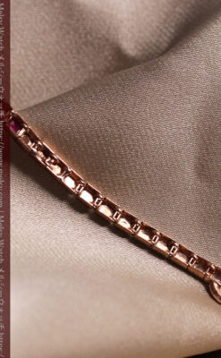 艶やかなローズ色 総金無垢グリュエンの女性用アンティーク腕時計 ダイヤ&ルビー 【1940年頃】-W1665-15