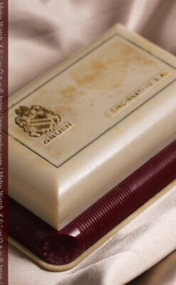 艶やかなローズ色 総金無垢グリュエンの女性用アンティーク腕時計 ダイヤ&ルビー 【1940年頃】-W1665-20