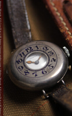 仮面の王 オメガのハーフハンター型・蓋付き銀無垢アンティーク腕時計-W1666-11