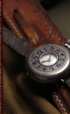 仮面の王 オメガのハーフハンター型・蓋付き銀無垢アンティーク腕時計-W1666-2