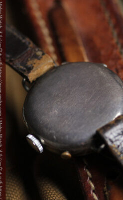 仮面の王 オメガのハーフハンター型・蓋付き銀無垢アンティーク腕時計-W1666-20