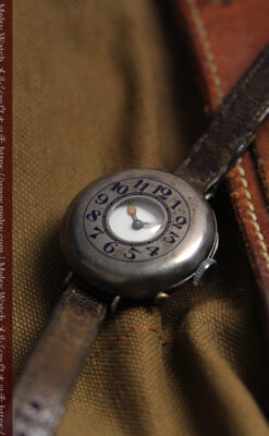 仮面の王 オメガのハーフハンター型・蓋付き銀無垢アンティーク腕時計-W1666-8